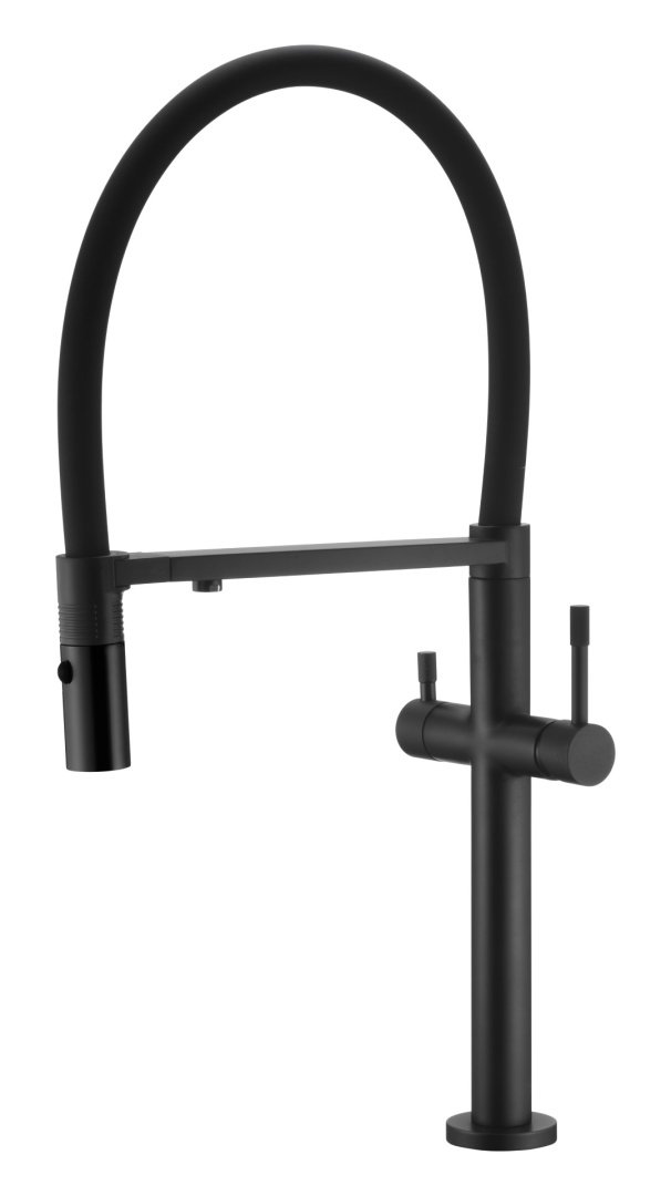 Смеситель для кухни Boheme UNO 115-B BLACK c краном для питьевой воды