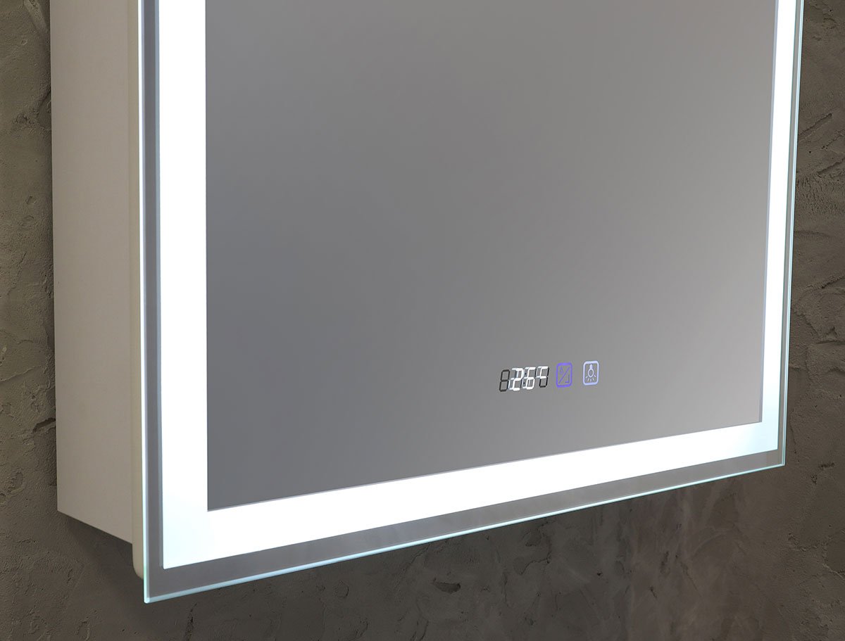 Зеркало-шкаф Silver Mirrors Киото 50 с часами и сменой цвета LED-00002356