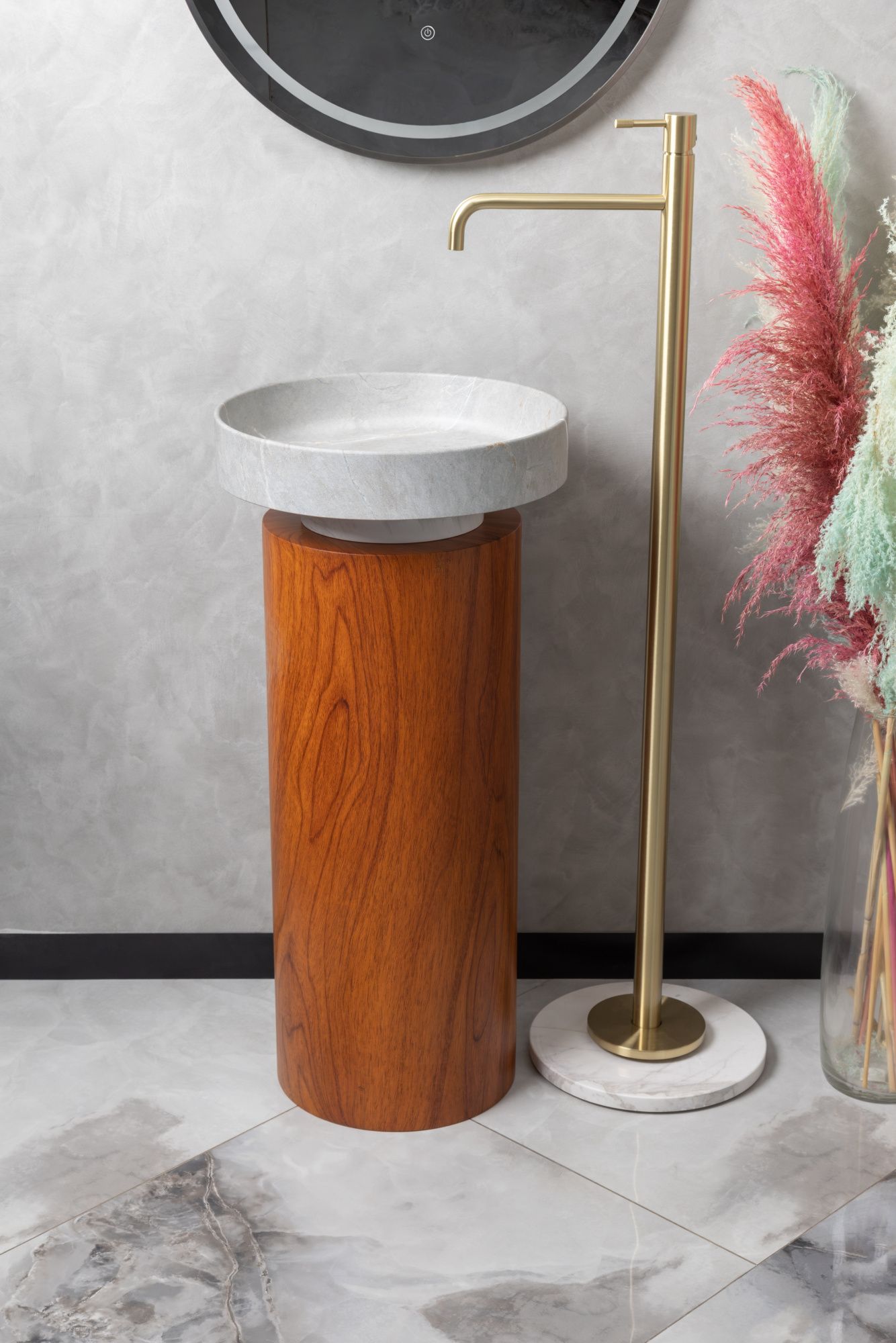 Пьедестал для раковины  Boheme Corian 801-base-rwood красное дерево