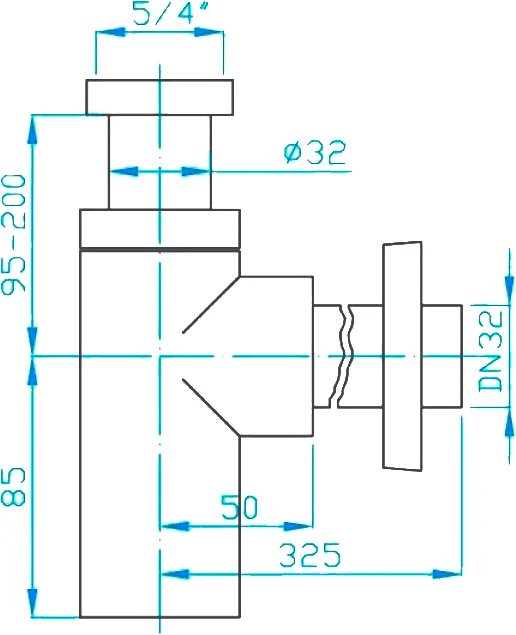 Сифон для умывальника 32 круглая труба латунь PLASTBRNO EMCR003