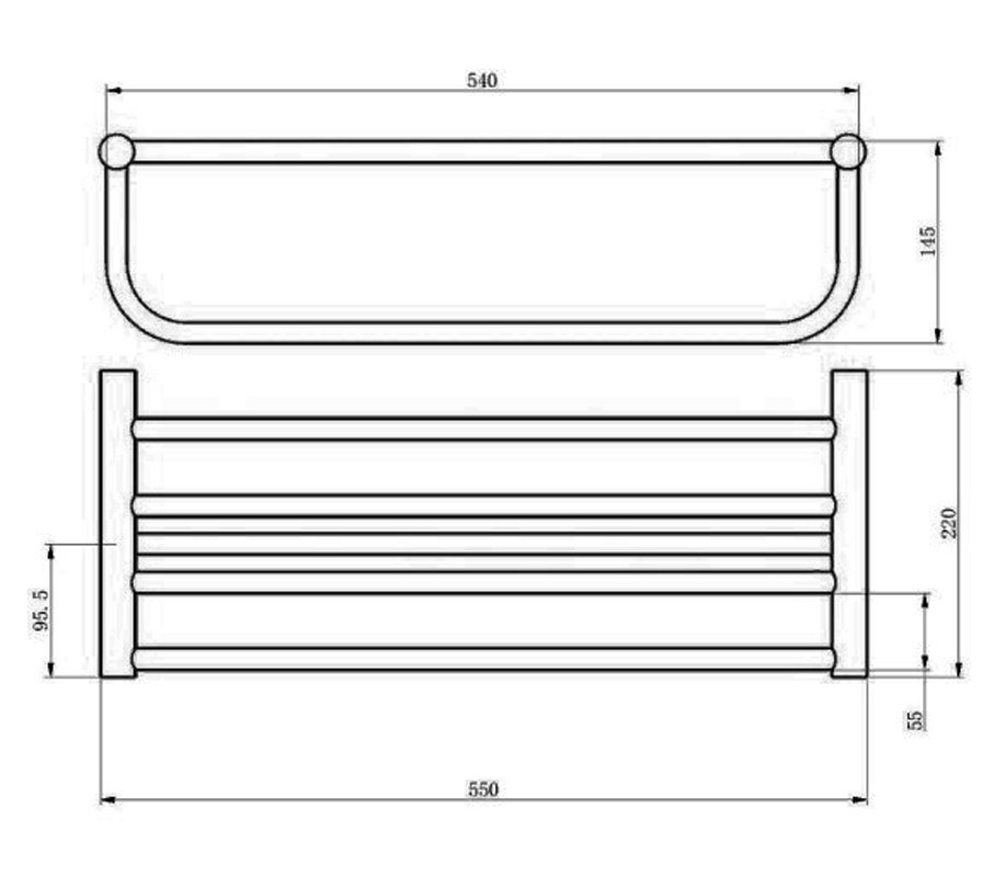 Держатель для полотенец  многоуровневый 55 см Haiba HB8424-4