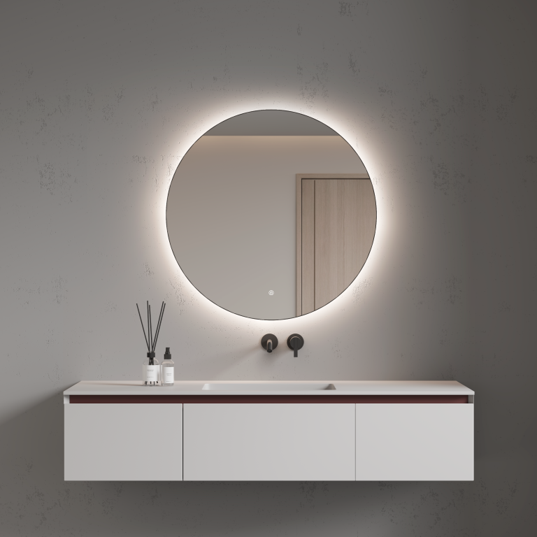 Зеркало круглое с LED подсветкой сенсор антипар 100х100 см Boheme 545-100-CR рама хром