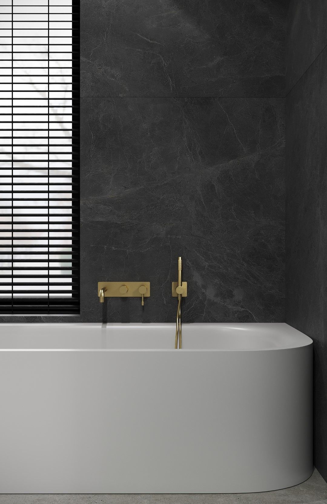 Смеситель встраеваемый с ручным душем и изливом  Boheme UNO 464-3-MG золото матовый