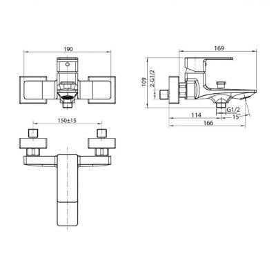 Смеситель для ванны и душа Koller Pool NEON NN0100