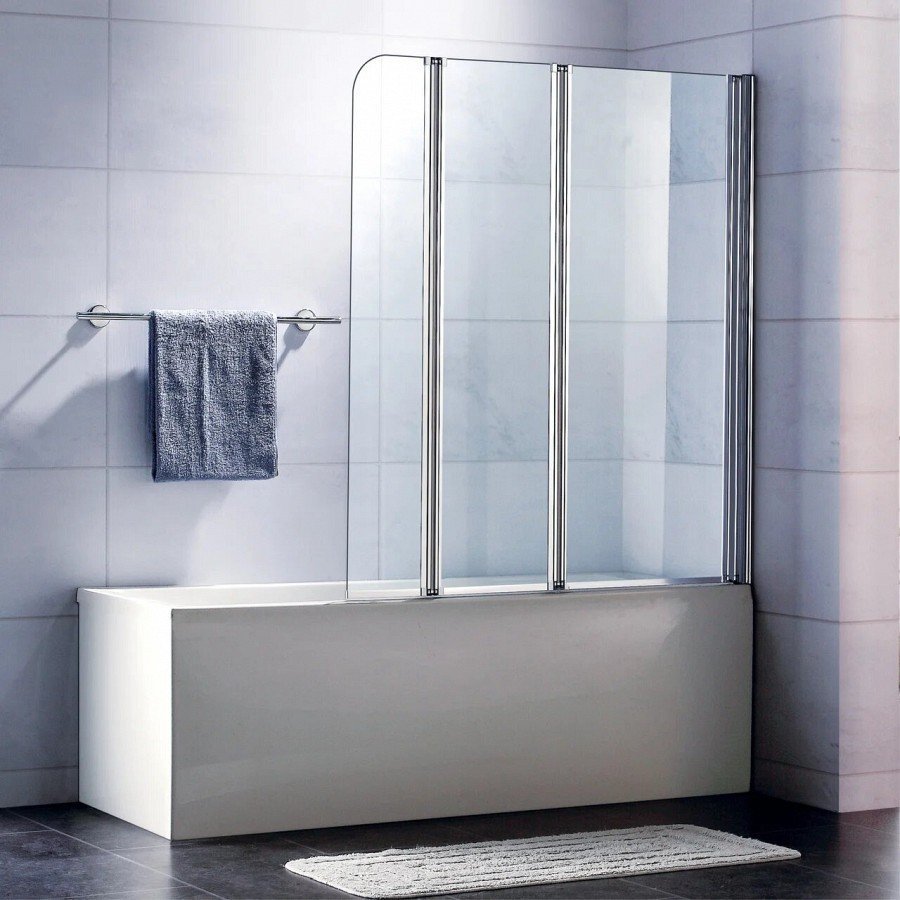 Шторка для ванны стеклянная 3-секционная 107x140 Koller Pool MW3DA