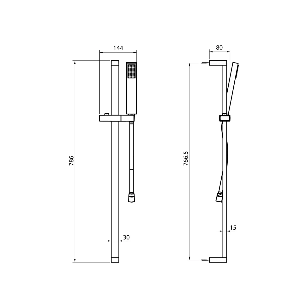 Душевой гарнитур со штангой Koller Pool NEON NNSR01