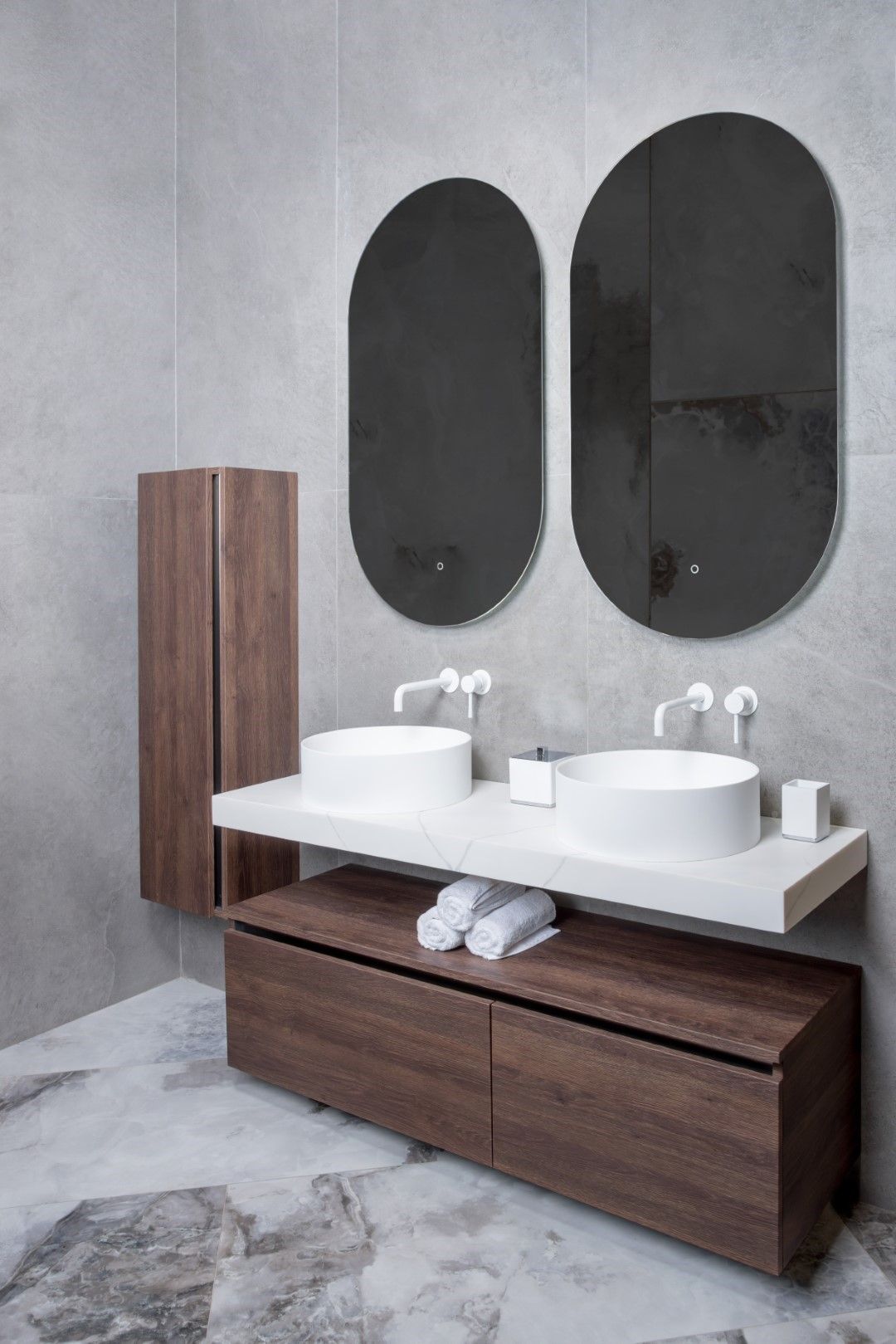 Раковина накладная Corian 40 см Boheme Corian 819-MW белый