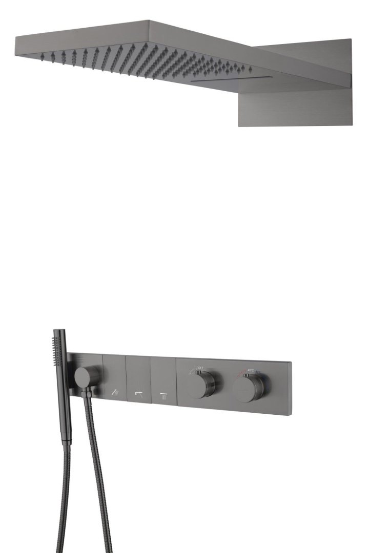 Встроенная душевая система 55х45х110 см Boheme ZODIAC 133-GM антрацит