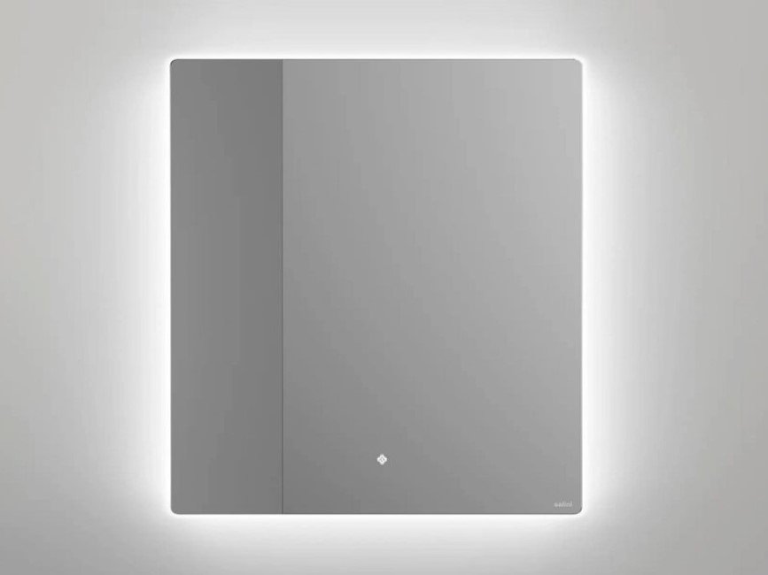 Зеркало для ванной с LED подсветкой, обогрев-антизапотевание, сенсорный выключатель, 900х900 Salini OMBRA 27M019090BH
