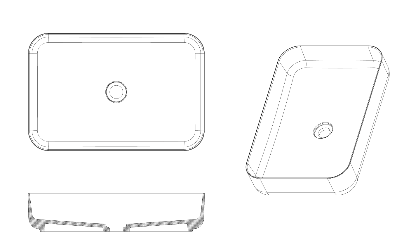 Раковина накладная Corian 40 см Boheme Corian 879-60-MW белый