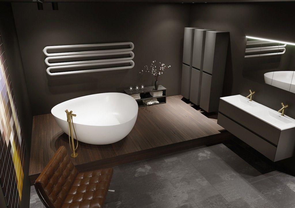 Овальная ванна из искусственного камня Riho Oviedo 160x160 белая BS5000500000000