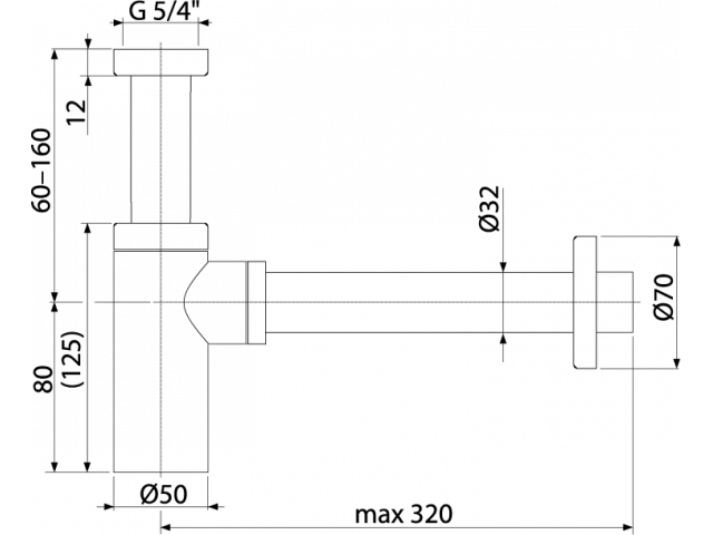 Сифон без клик-клака Boheme 609-MG