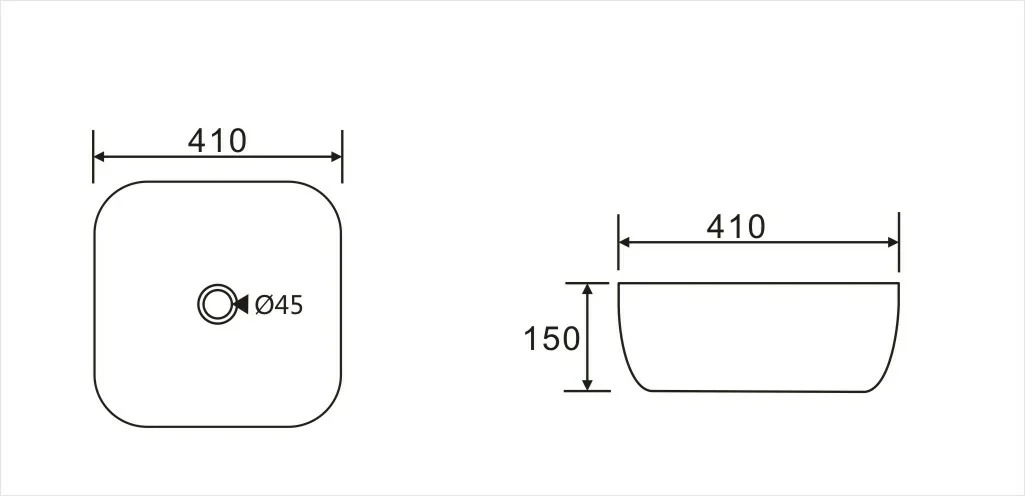 Умывальник на столешницу 410х410 мм Koller Pool ROUND RN-0410-WB
