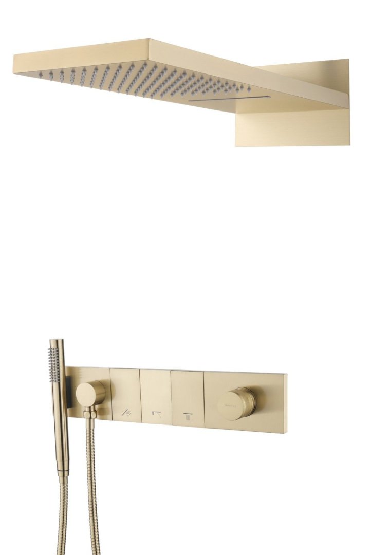 Встроенная душевая система 55х45х110 см Boheme ZODIAC 132-MG матовый золото