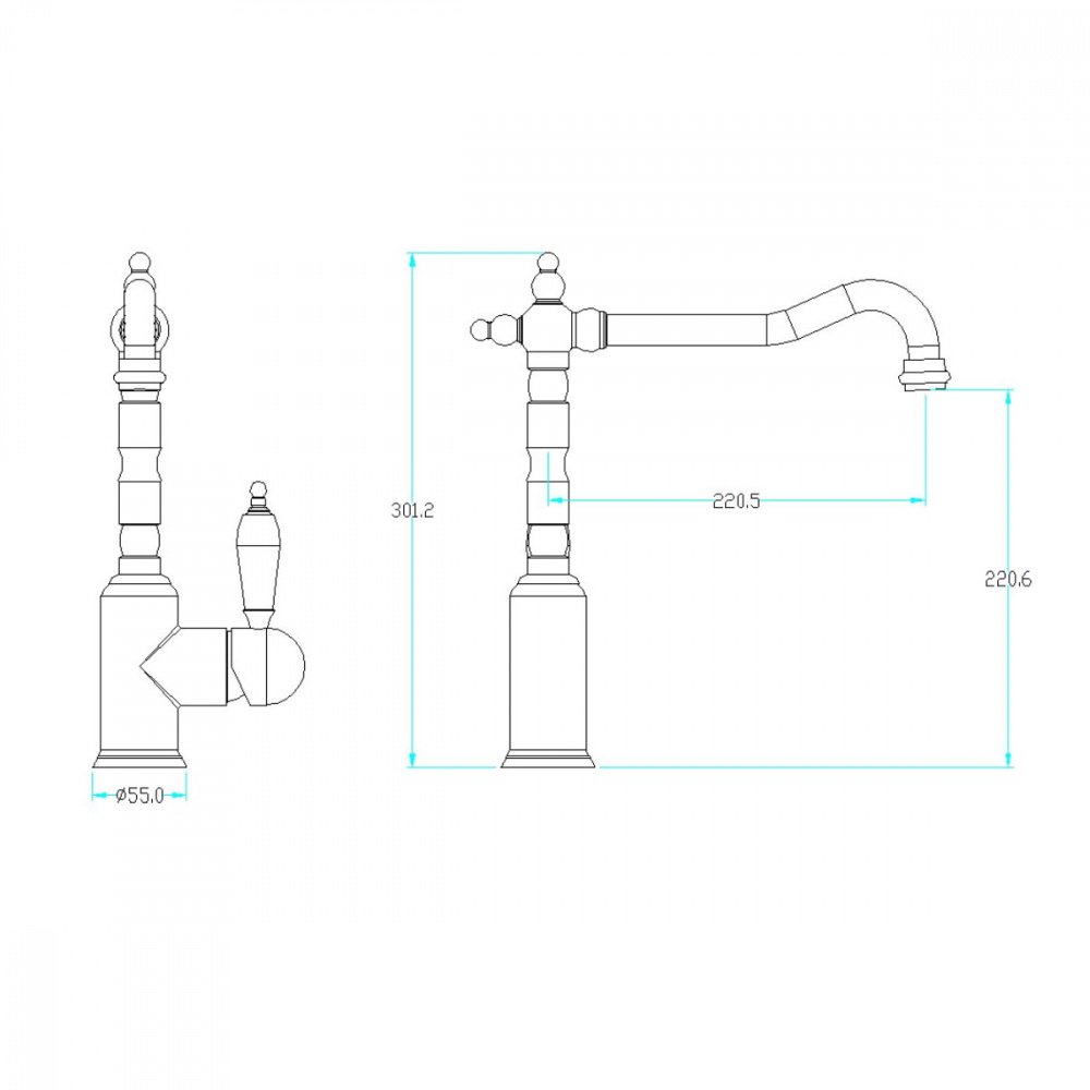 Смеситель для кухни Boheme TRADIZIONALE CHROMO 103-BL