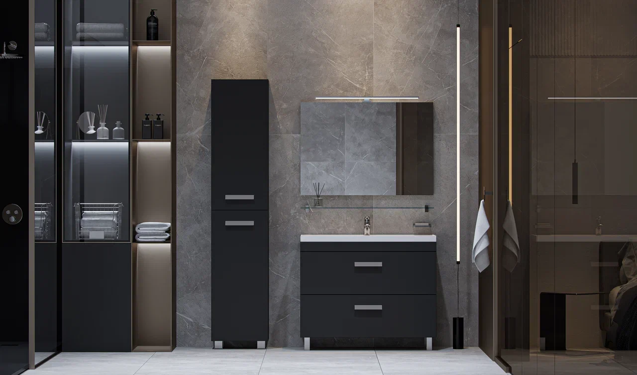 Пенал напольный VELVEX Orlando 190 серый