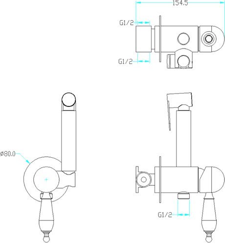 Гигеническая лейка со смесителем Boheme MEDICI 434-SW