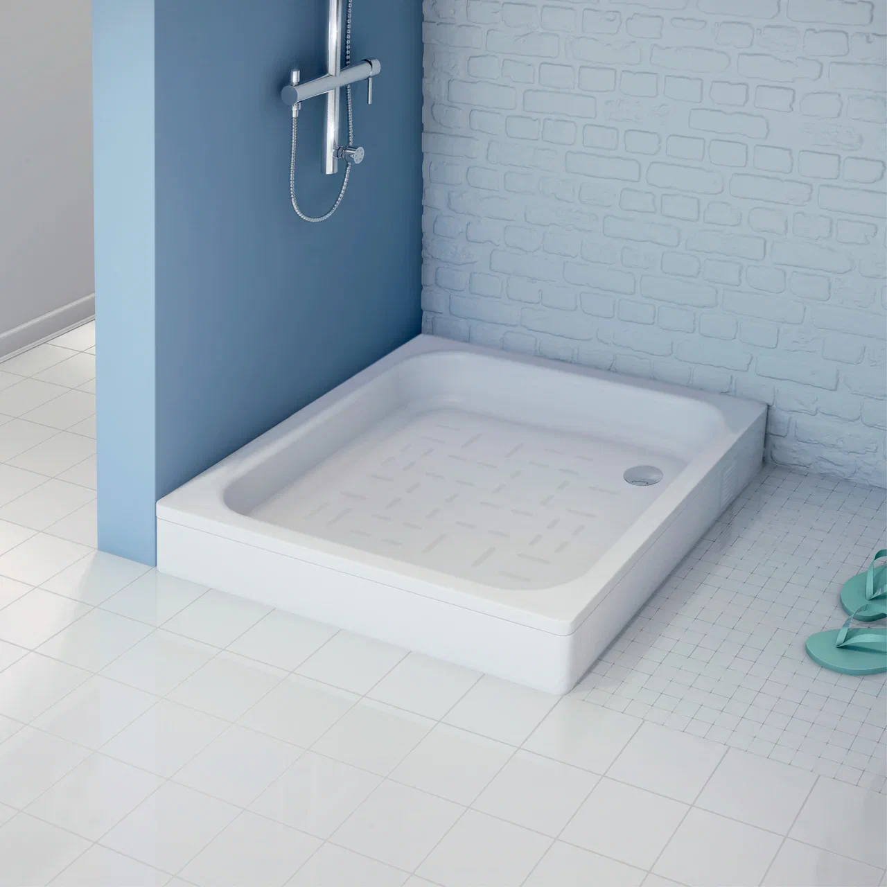 Душевой поддон стальной Koller Pool 90х90 квадратный