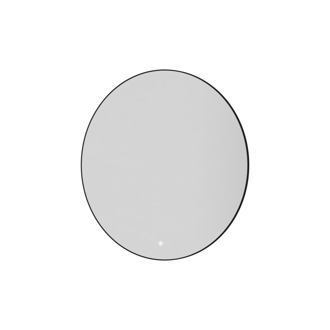 Зеркало круглое с LED подсветкой сенсор антипар 80х80 см Boheme 545-80-B рама черная матовая