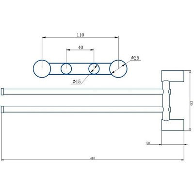 Держатель для полотенец  двойной 40 см Haiba HB8412-7