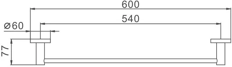 Держатель для полотенец одинарный (600 мм) Haiba HB8301