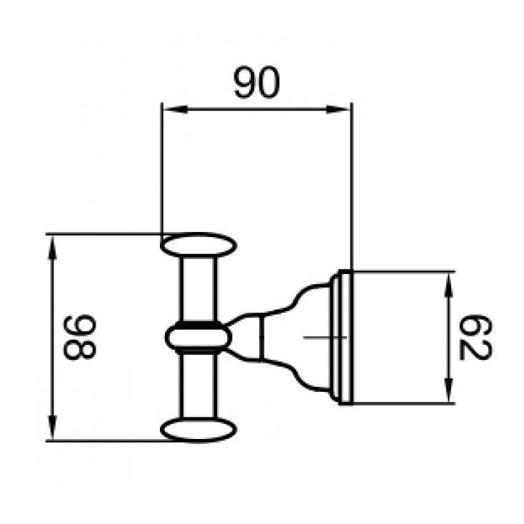 Крючок одинарный Webert Ottocento AM500401015