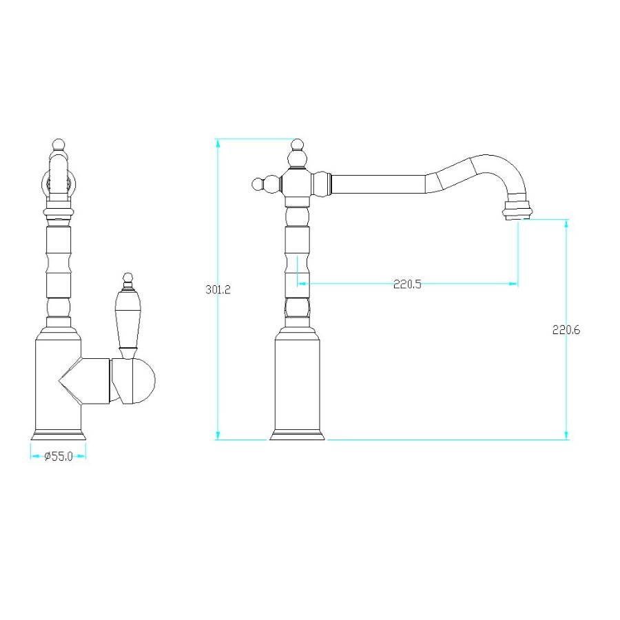Смеситель для кухни Boheme MEDICI Ripresa CRYSTAL 101-SW