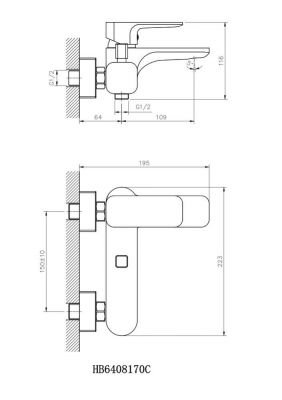 Смеситель для ванны Koller Pool TREND TR0100
