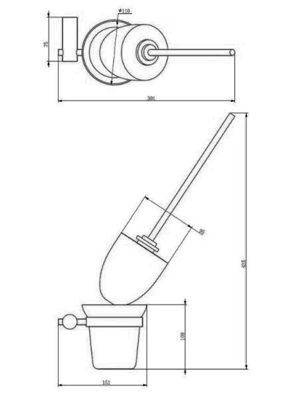 Ершик для туалетастеклянный Haiba HB8410-7