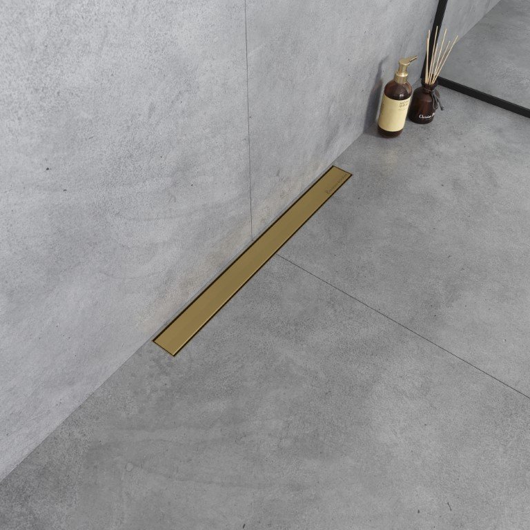 Душевой лоток Boheme Premium Linear 60см, нерж.сталь МАТ. ЗОЛОТО