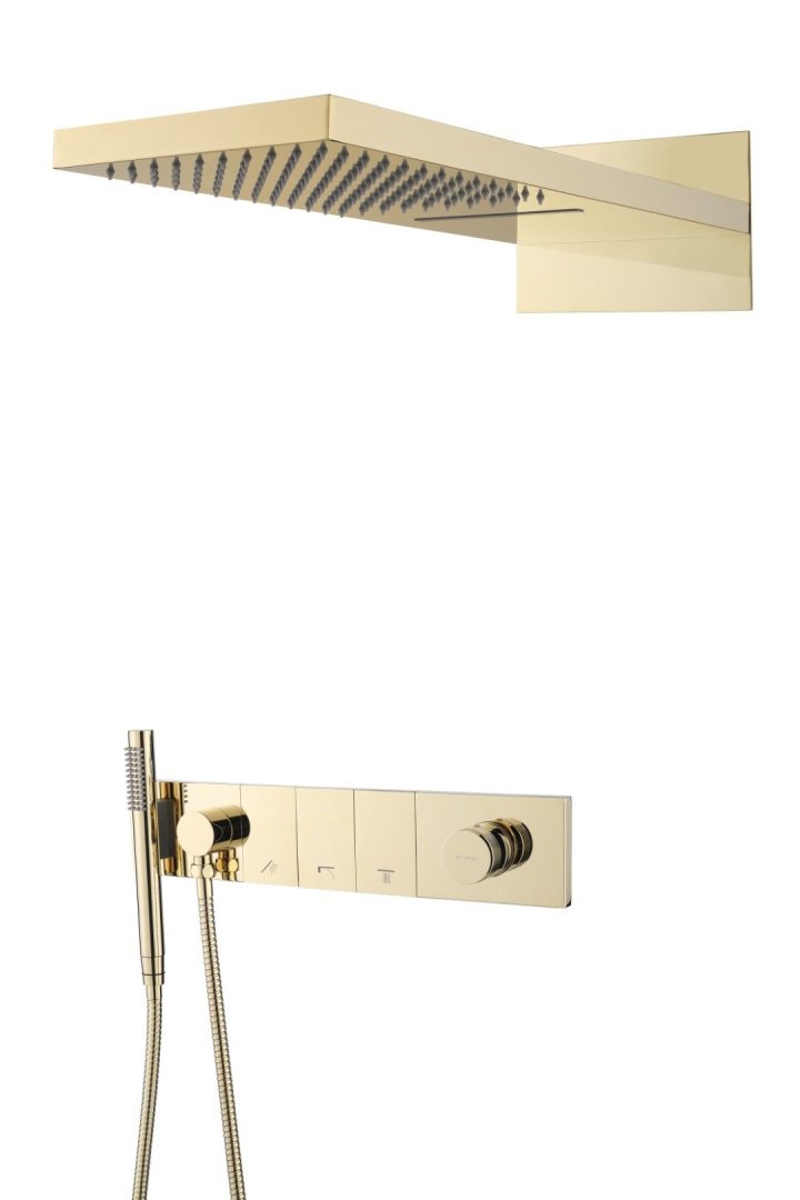 Встроенная душевая система 55х45х110 см Boheme ZODIAC 132-G золото