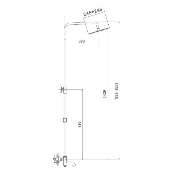 Душевая система с термостатом излив является переключателем на лейку Haiba HB2422