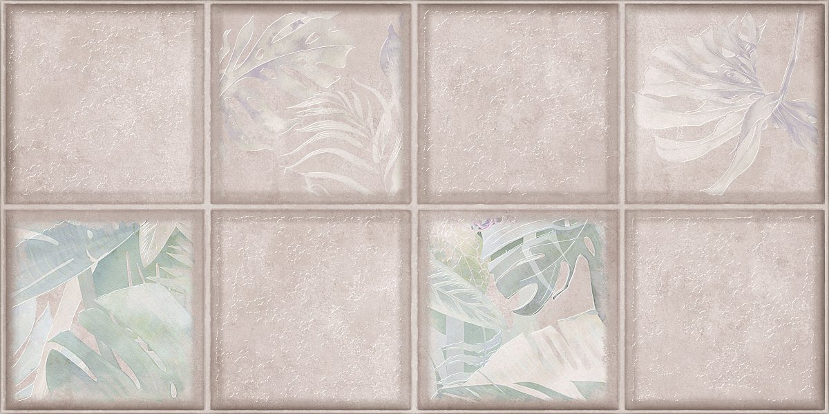 плитка 31.5*63 maiolica collage crema Бежевый