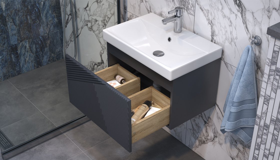 Тумба подвесная VELVEX Edge 60.1Y графит