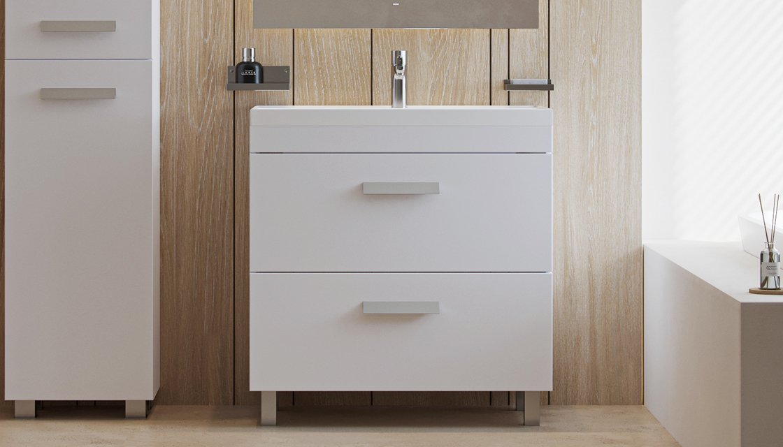 Тумба напольная VELVEX Orlando 80 белый матовый