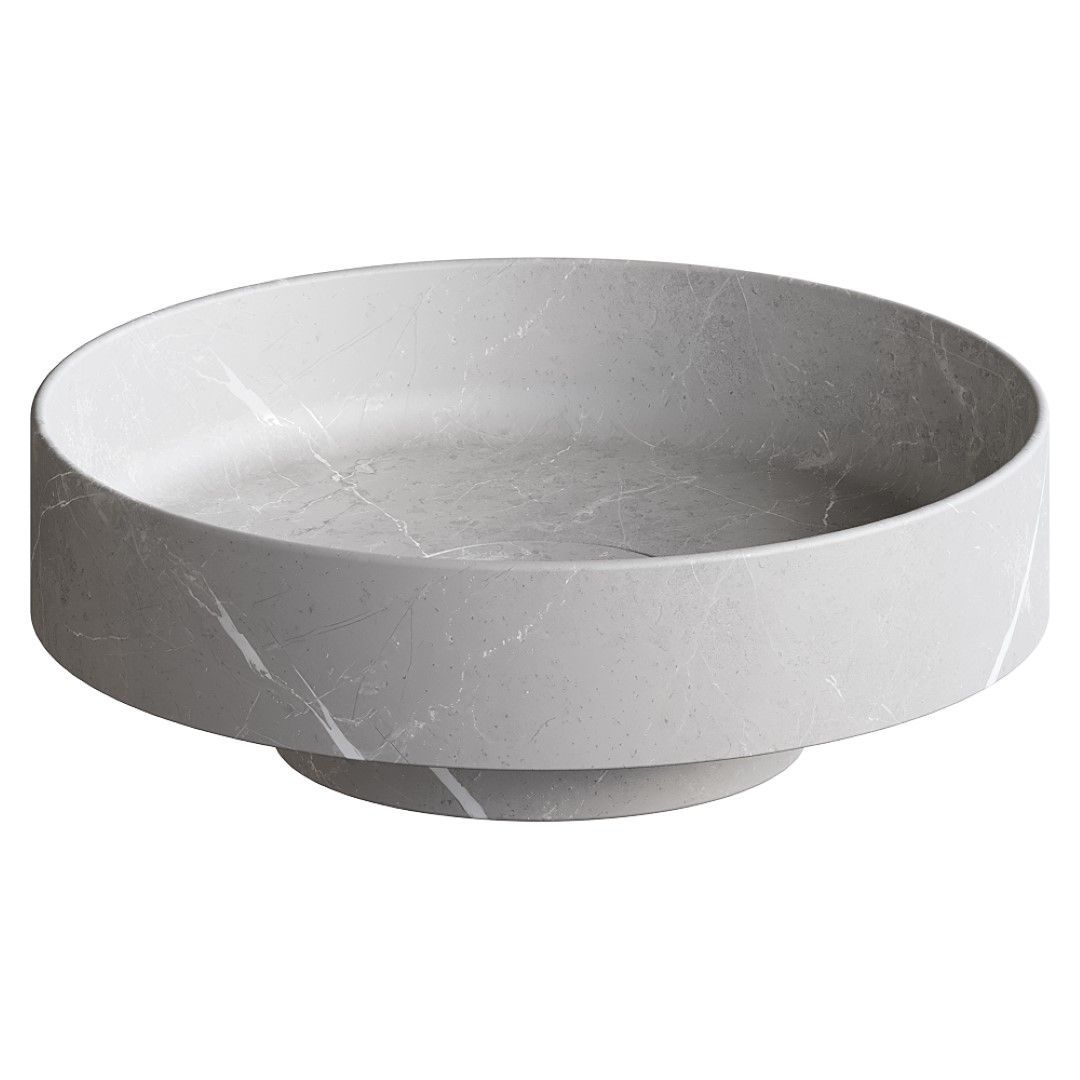 Раковина накладная 40 см Boheme Corian 801-GR серый