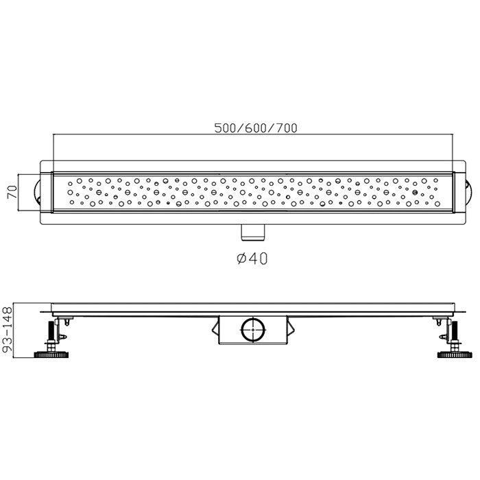Трап душевой 70x7 Haiba HB92700 хром сатин