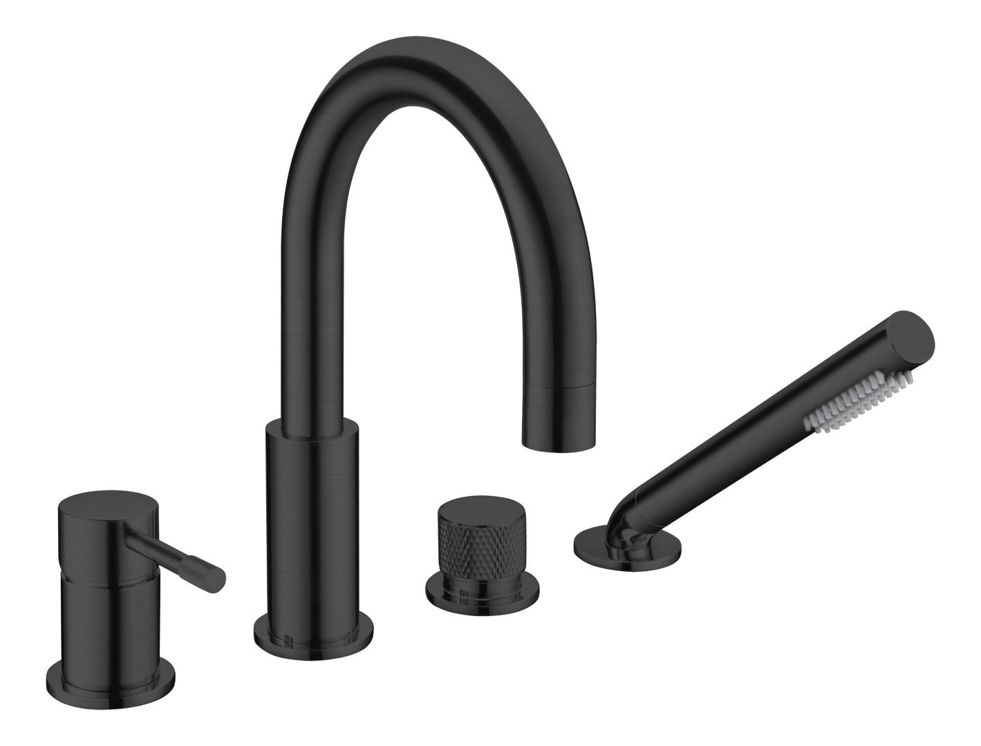 Смеситель врезной на борт ванны  Boheme UNO 460-B черный