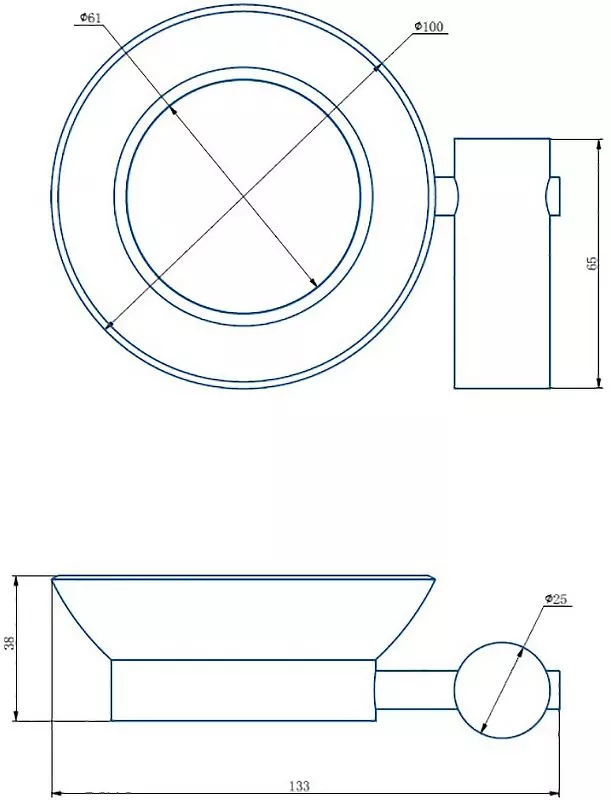 Мыльница навесная стеклянная Haiba HB8402
