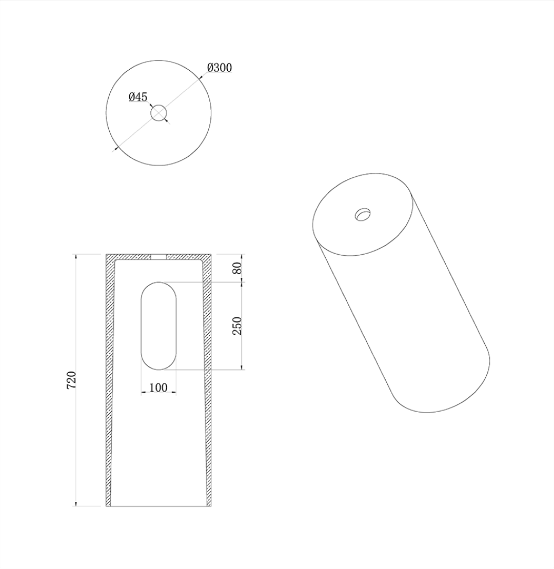 Пьедестал для раковины  Boheme Corian 801-base-rwood красное дерево
