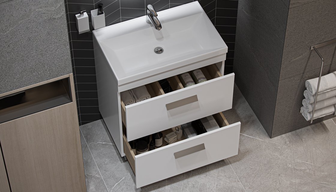 Тумба напольная VELVEX Orlando 70 белый матовый