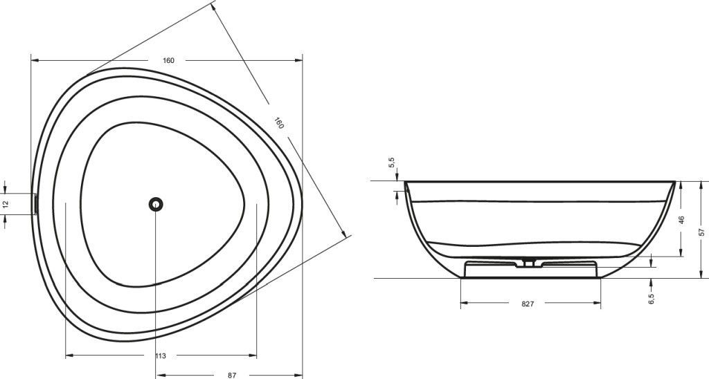 Овальная ванна из искусственного камня Riho Oviedo 160x160 белая BS5000500000000