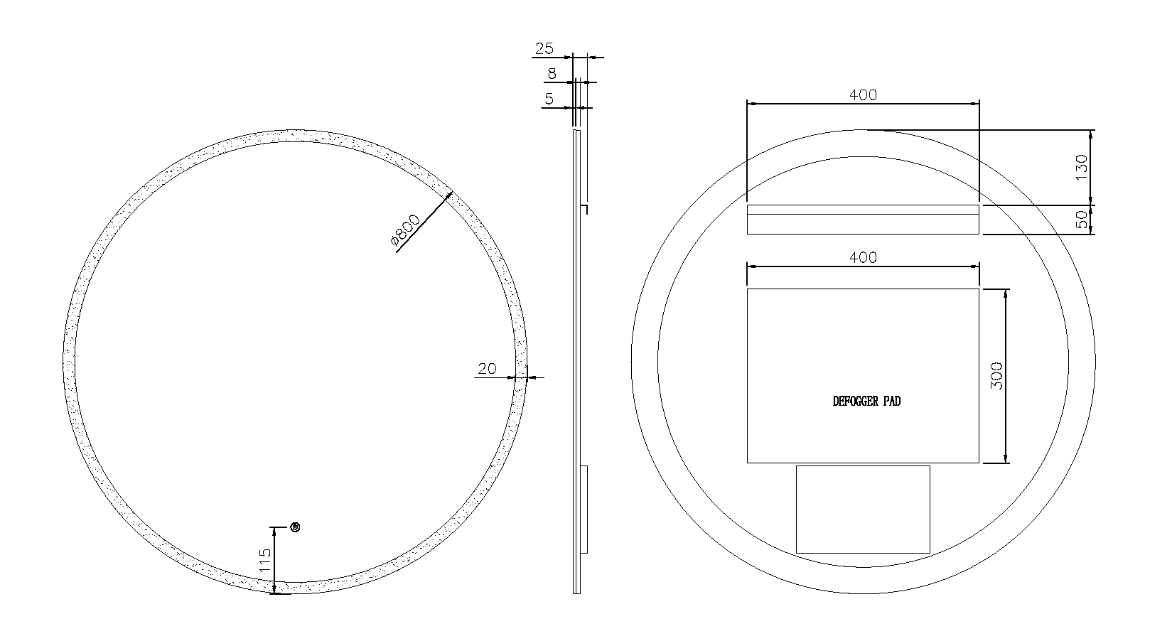 Зеркало круглое с LED подсветкой сенсор антипар 80х80 см Boheme 545-80-CR рама хром