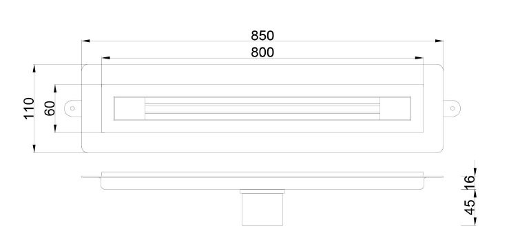 Душевой лоток Boheme B&T INFINITY 80см, нерж.сталь ЧЕРНЫЙ