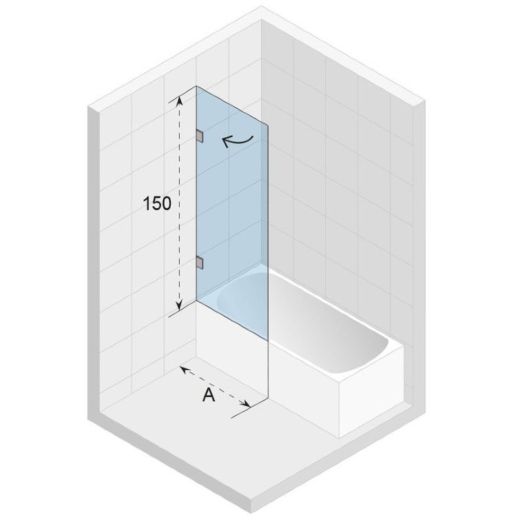 Шторка на ванну стеклянная RIHO VZ SCANDIC NXT X107 900x1500 P Черный