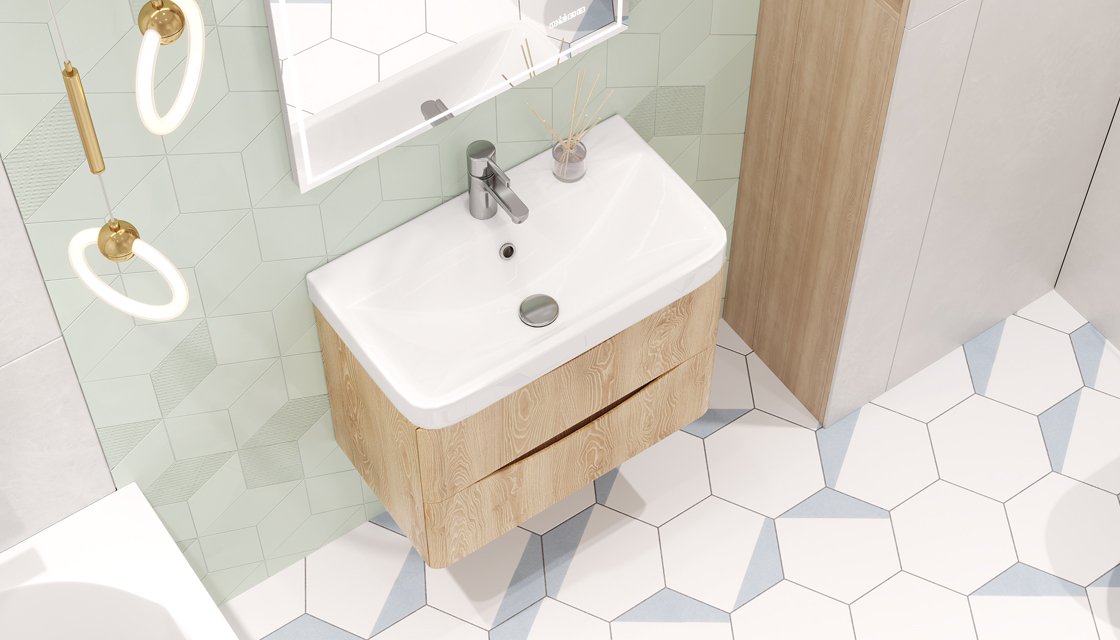 Тумба подвесная VELVEX Clay 70.2Y дуб верона