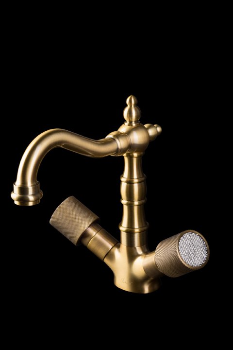 Cмеситель для умывальника высокий BOHEME Royal Cristal 312-Royal/CRST