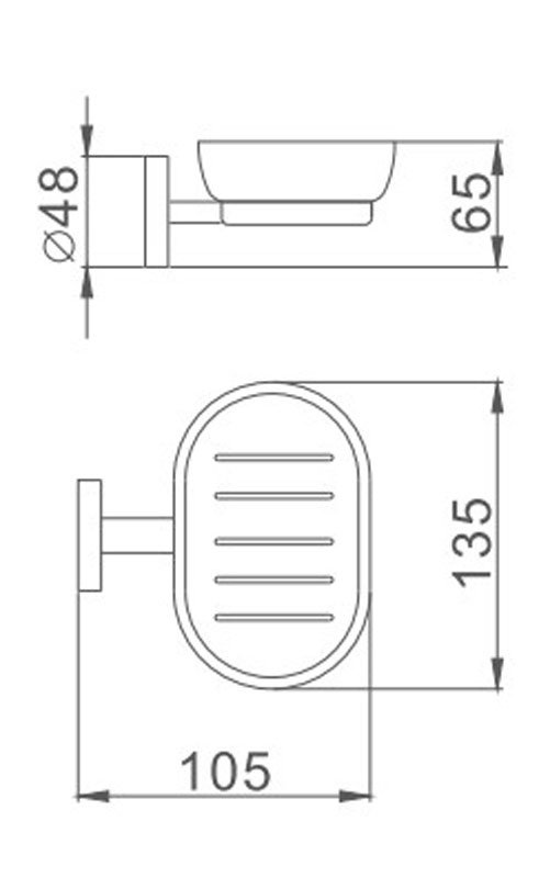 Мыльница стеклянная навесная Haiba HB8702