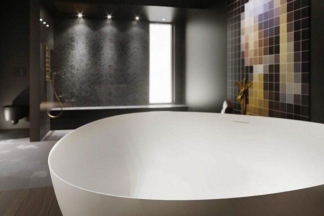 Овальная ванна из искусственного камня Riho Oviedo 160x160 белая BS5000500000000