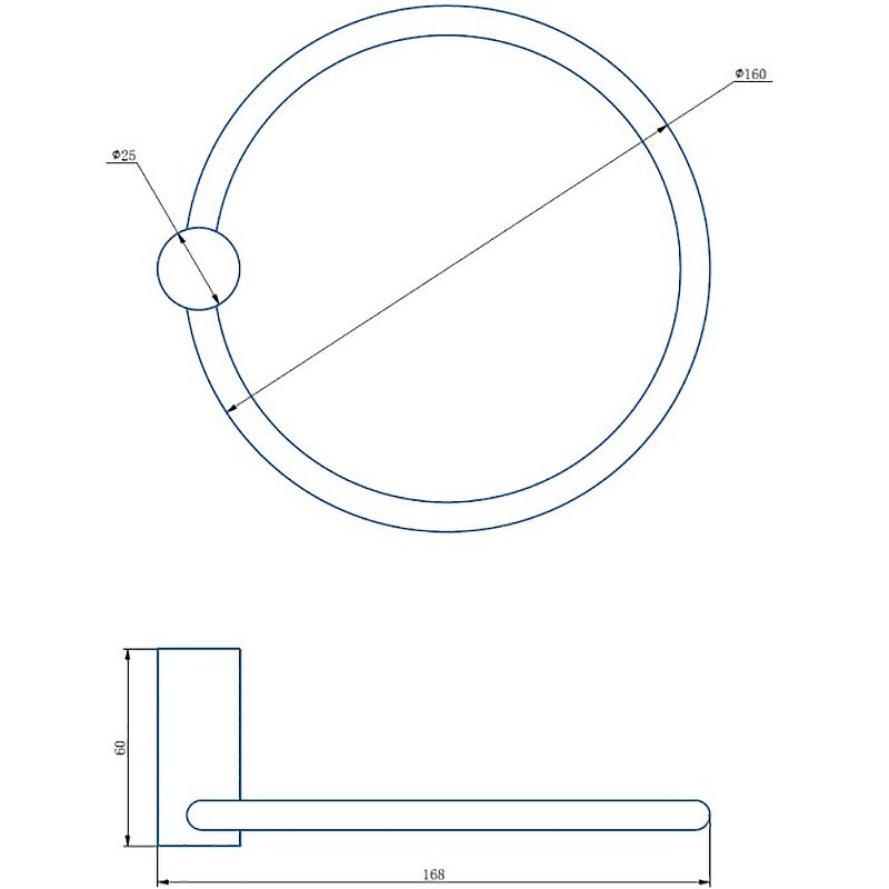 Держатель для полотенец одинарный Haiba HB8404
